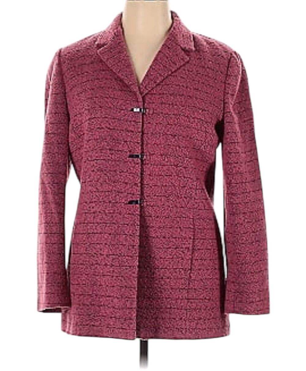 Carlisle Vintage Pink Striped Tweed Wool Blend Jacket Size 6
